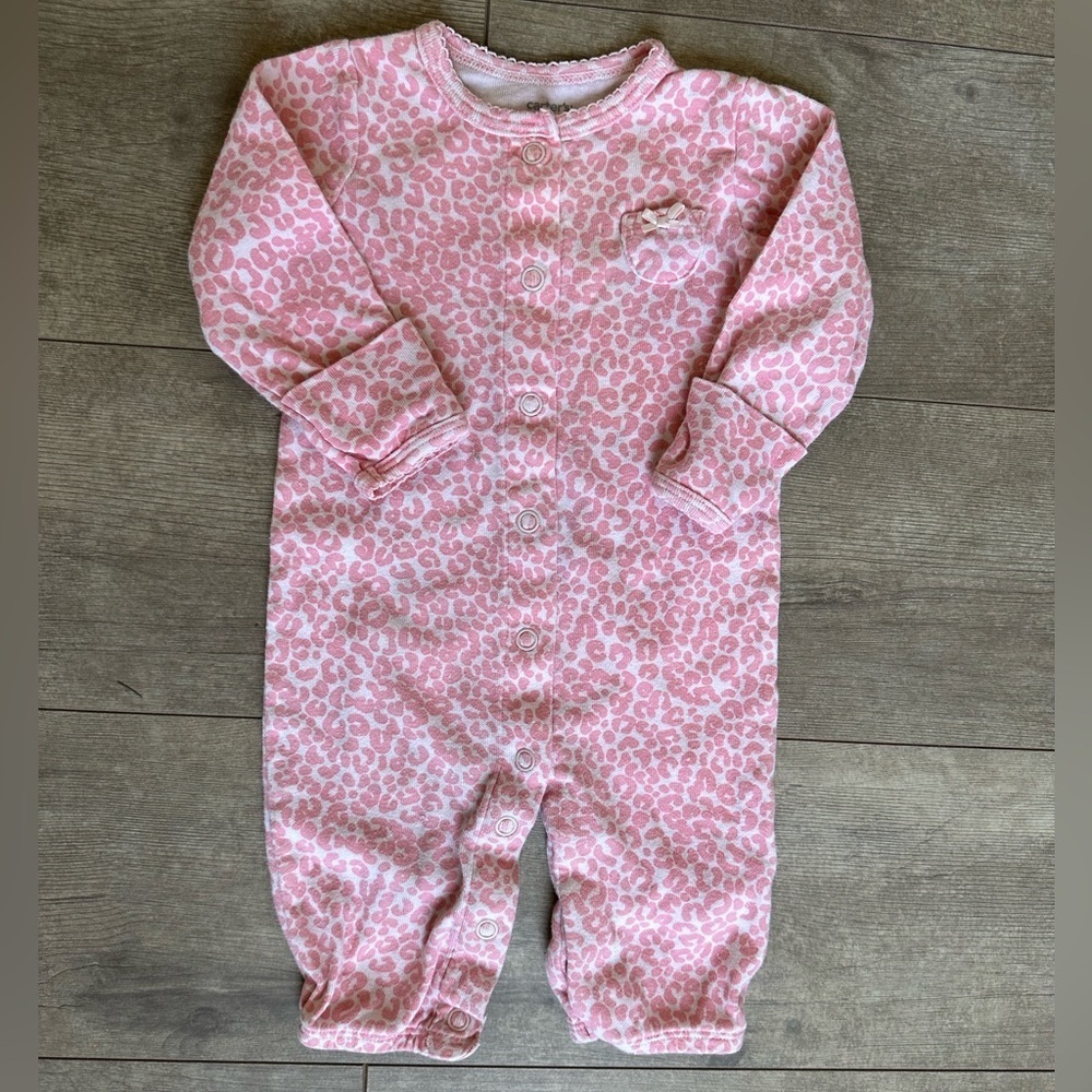 Carter’s animal print outfit baby girl Snap Down Footless One Piece 3 m baby